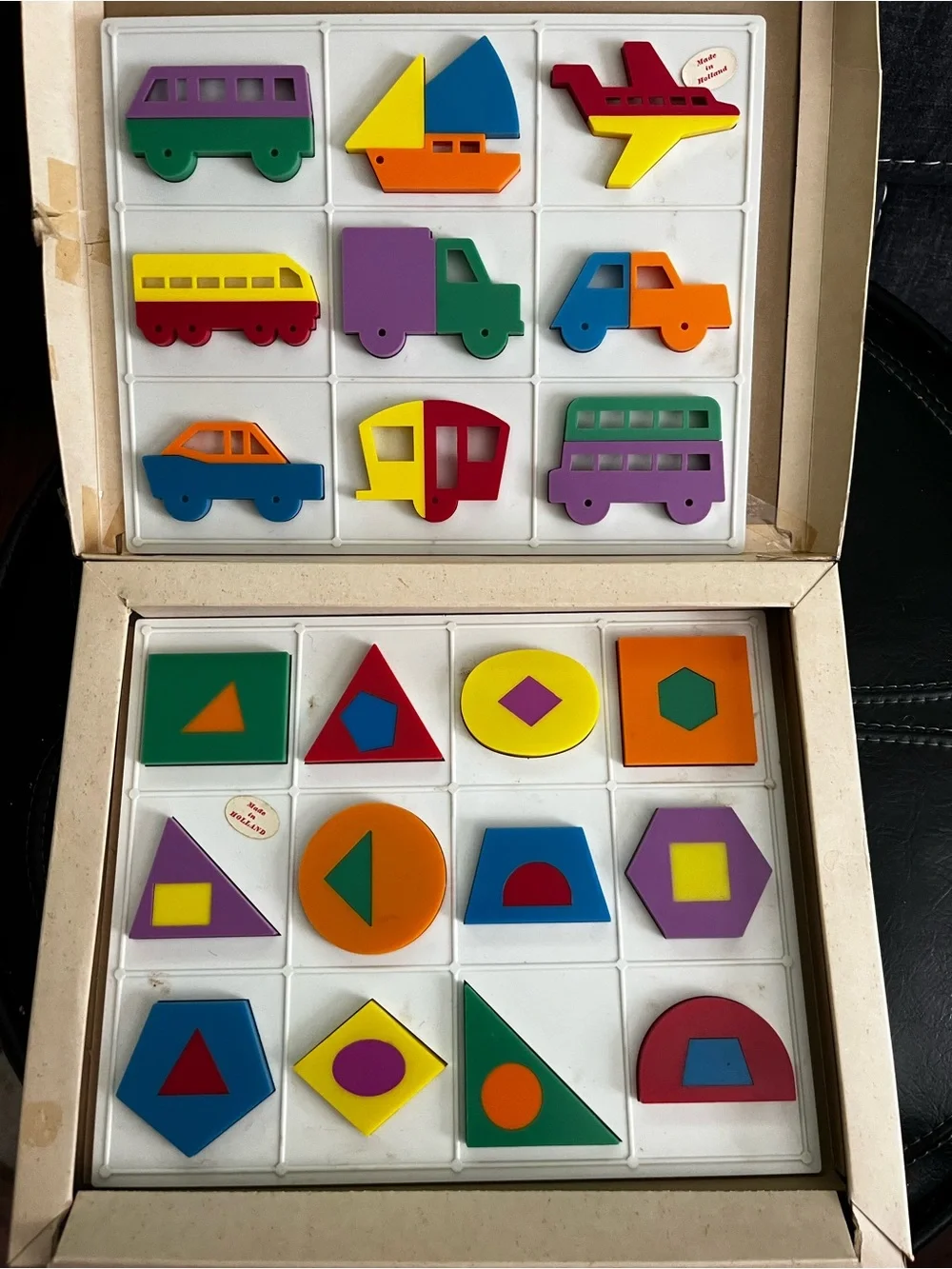 Vintage Transport Puzzle & Shapes Puzzle by Three Worlds
